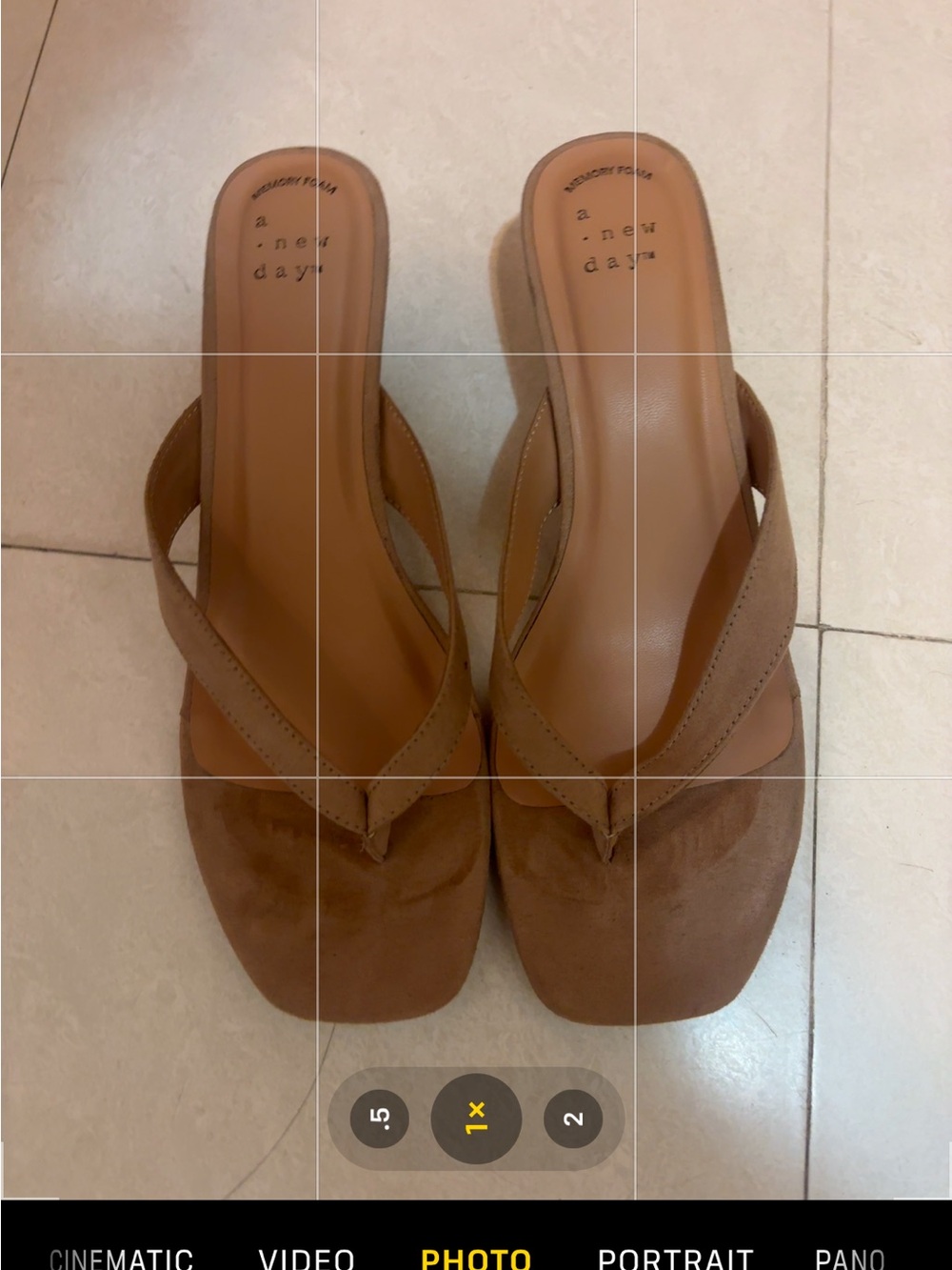 a new day Brown Suede Thong Mules